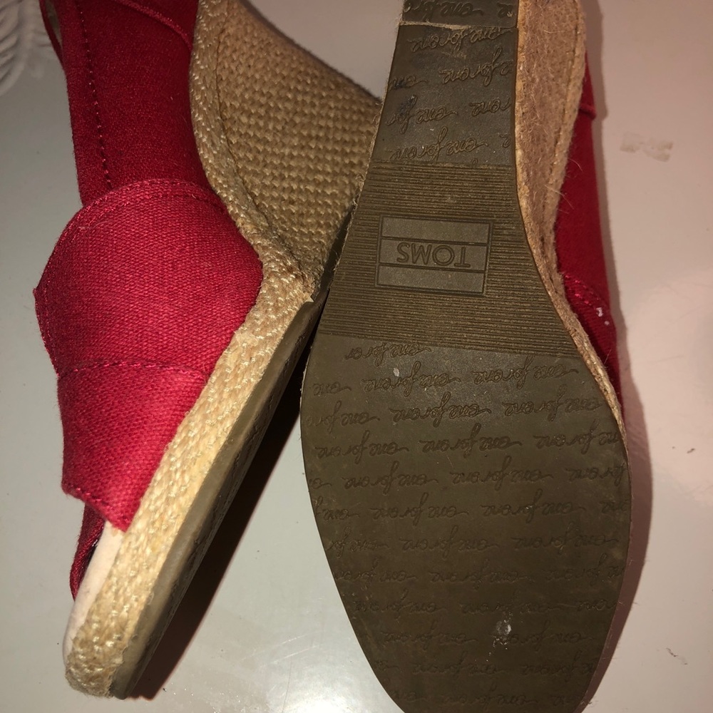 Toms Red Wedge sandals